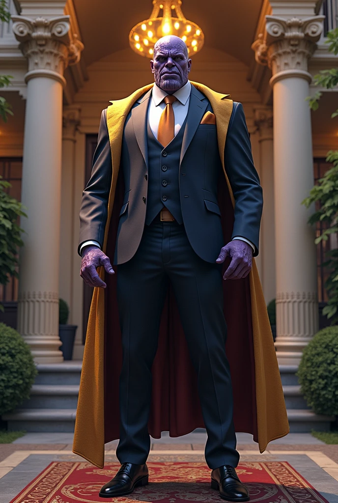Thanos as Billionaire standing in front of his Mansion