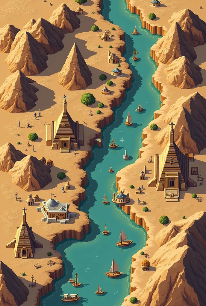 Old egypt map in pixels 
