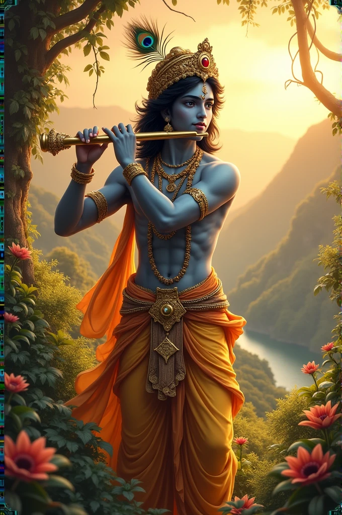God krishna image, playing flute,beautiful