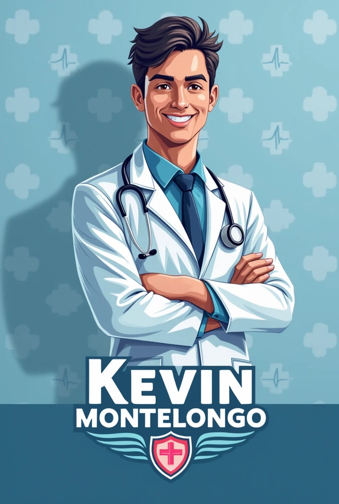 Create a logo for a medical student campaign with the name Kevin Montelongo