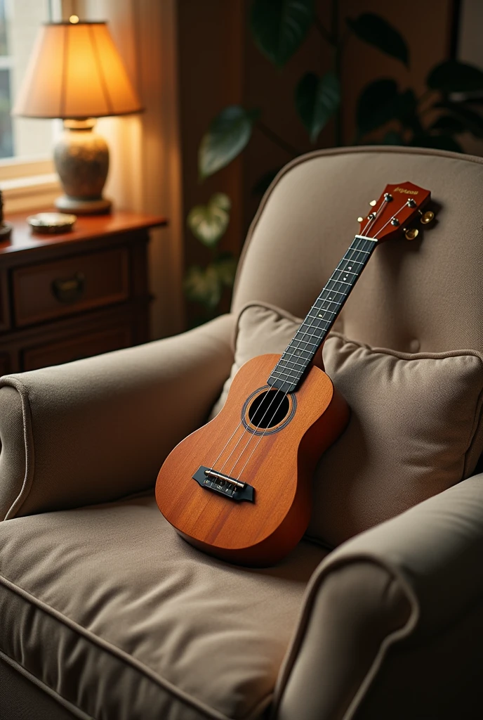 Ukulele on the armchair