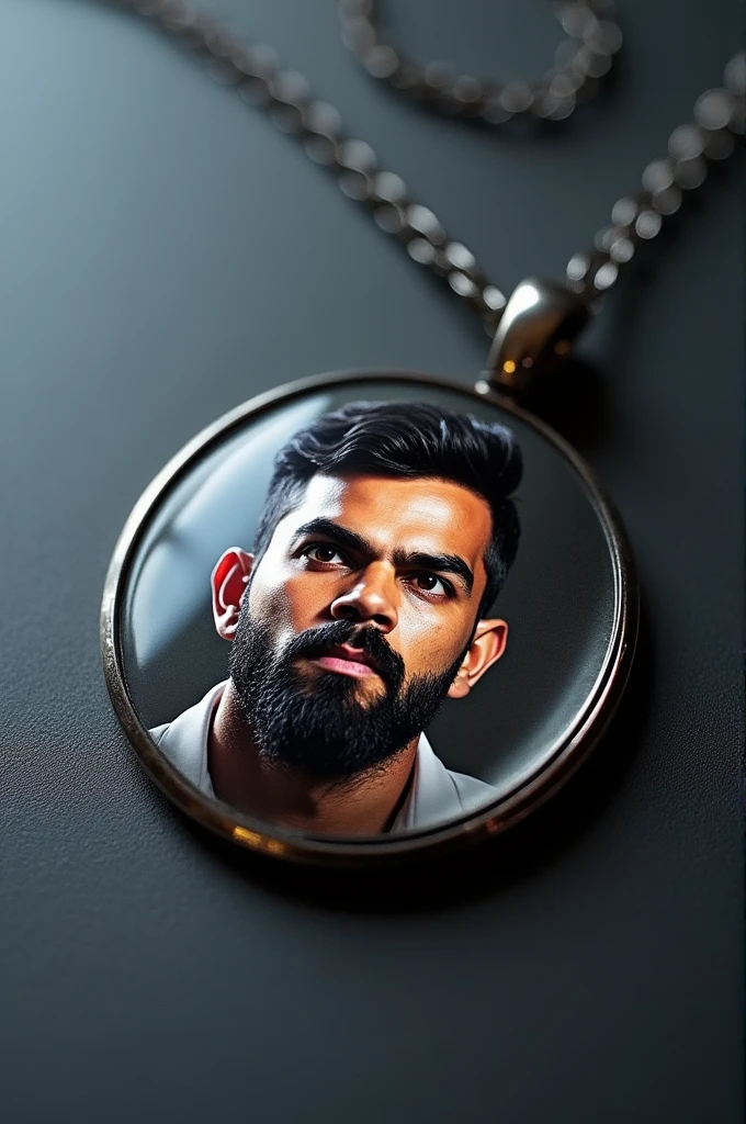 A pendent with Virat kohli's image