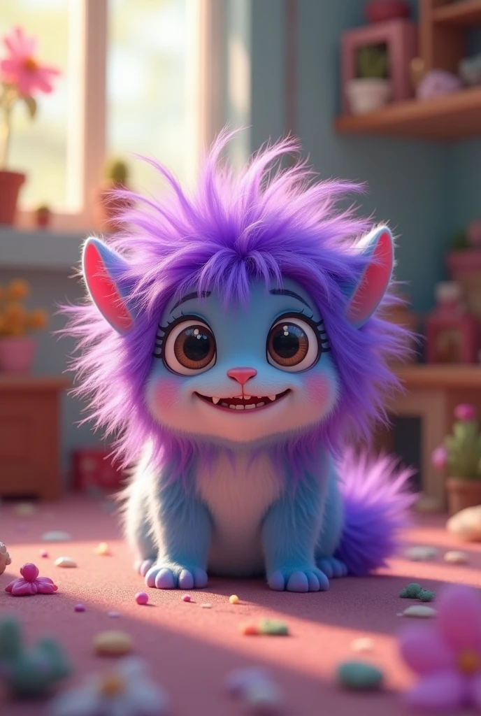 Cute purple haired monster
