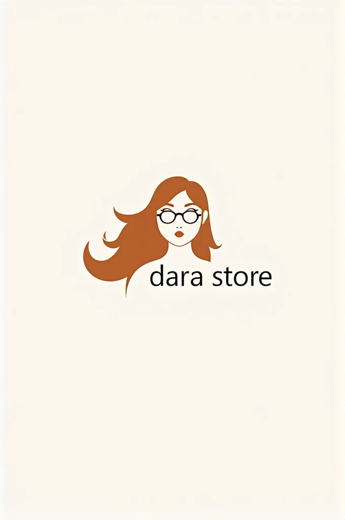 2d logo with a white girl with copper hair and glasses that says Dara Store 