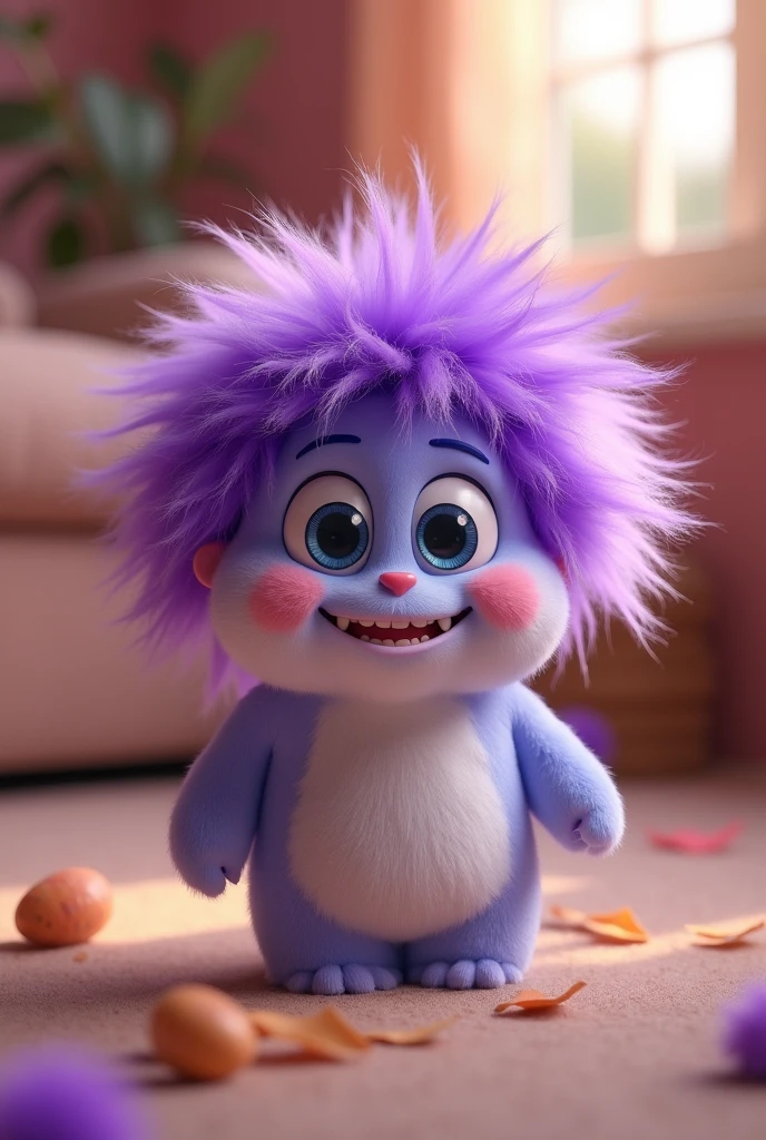 Cute purple haired little monster