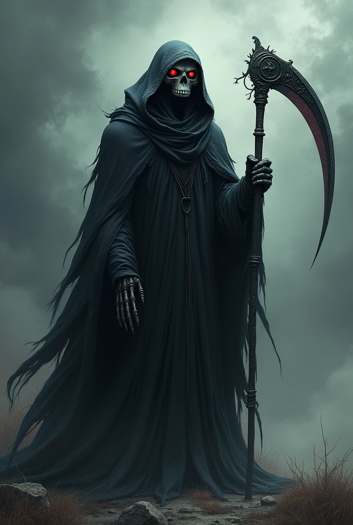A crow dressed as death is very terrifying