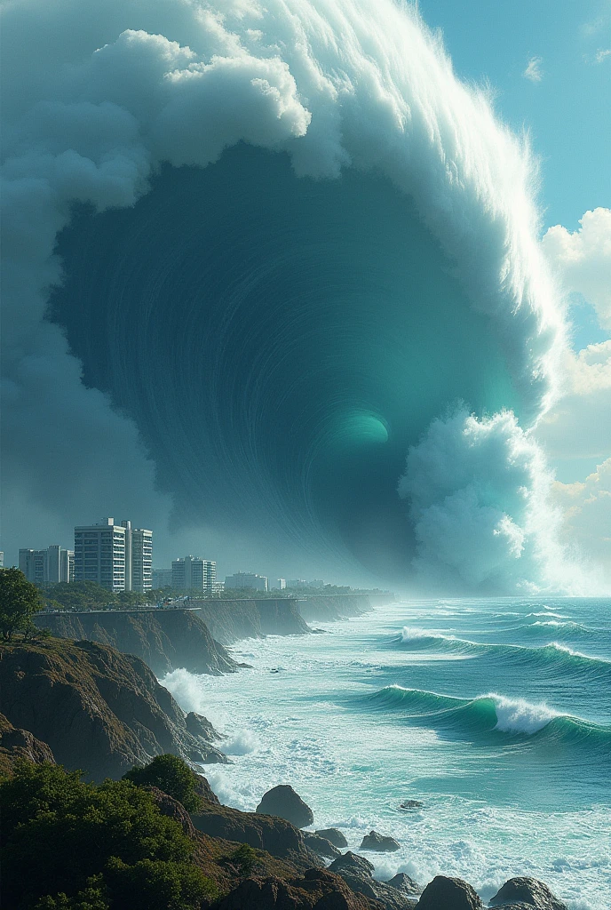 An explanatory image of a tsunami