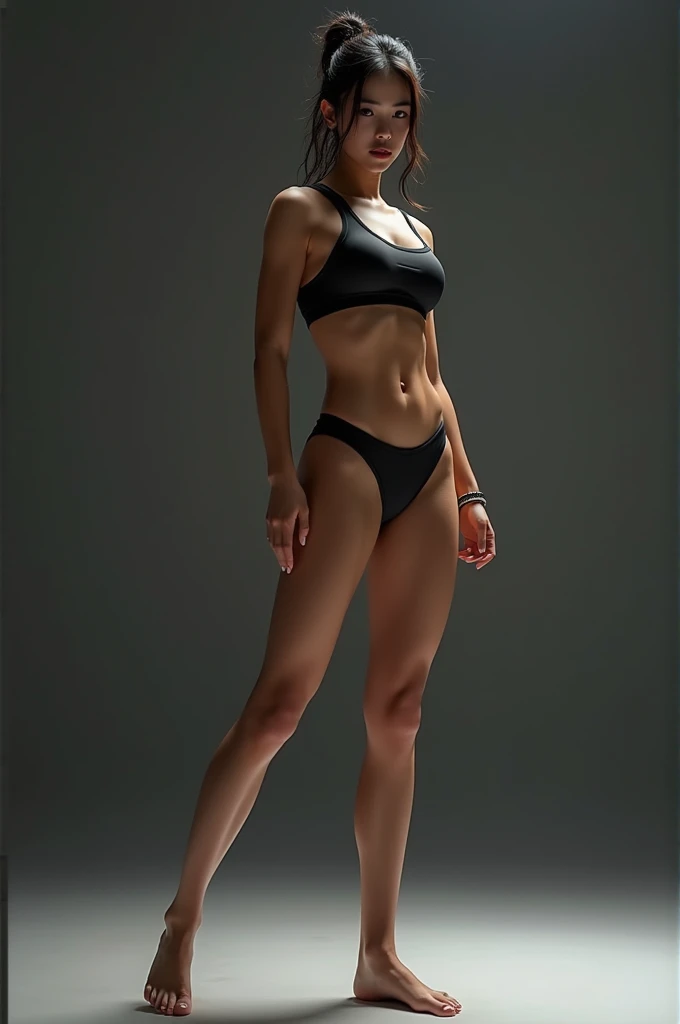 Korean athlete, sexy pose, sexy leg, sexy feet