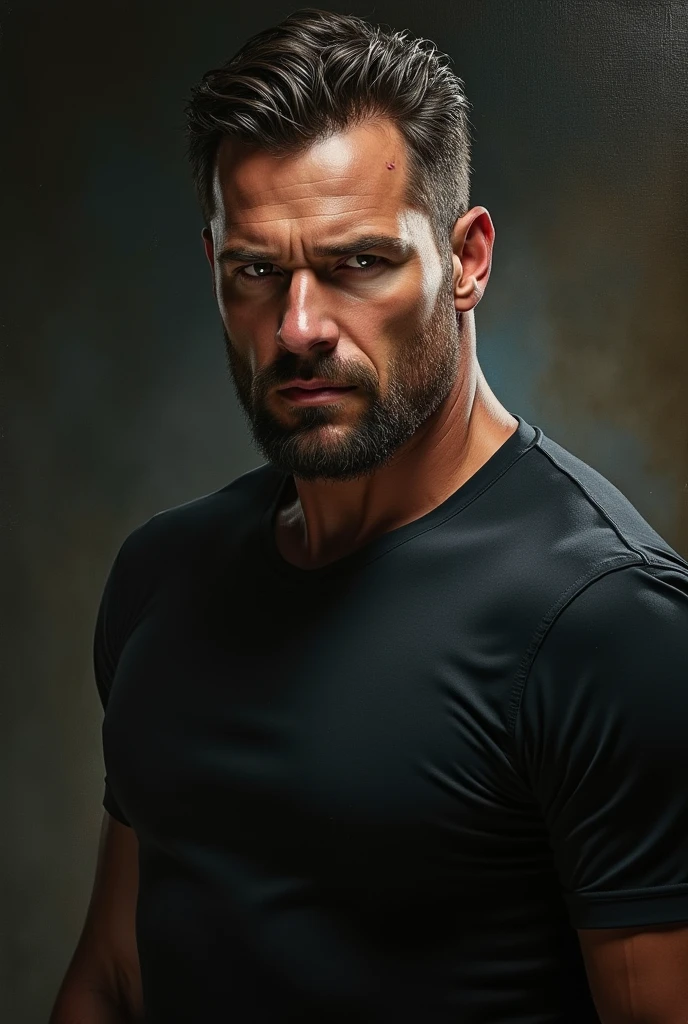 A portrait of a handsome, powerful, scary man
