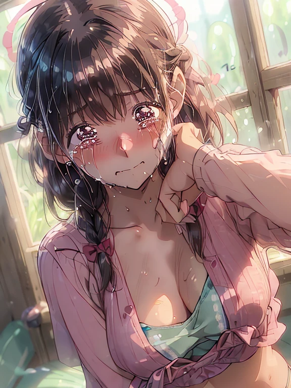 Browsing Caution,Highest quality、In 8K、masterpiece、Hmph、Ultra-high resolution、RAW Photos、(Realistic:1.3)、Natural soft light、(Written boundary depth)、thin、(whole body:1.2)、From behind、Detailed face and eyes、Realistic、Sharp pupils、Inside the warehouse、(Dynamic action poses)、Young Face、Beautiful One Girl、Glowing Skin、(Braiding:1.2)、Beautiful black hair、ponytail、Red Eye、(blush:0.7)、((Embarrassed face:1.2,、blush:1.8))、Sweat、(Sexy Underwear:1.8)、(Thighs Thighs Thighs Thighs:0.8)、Hip、(Small chest:1.7)、(((Angle from behind:1.4)))、Erect nipples:1.4、Small Nose、Small Nose、((vagina、Sex:1.5、Capable person))、Attractive ass、(Overflowing sexual fluid:1.5)