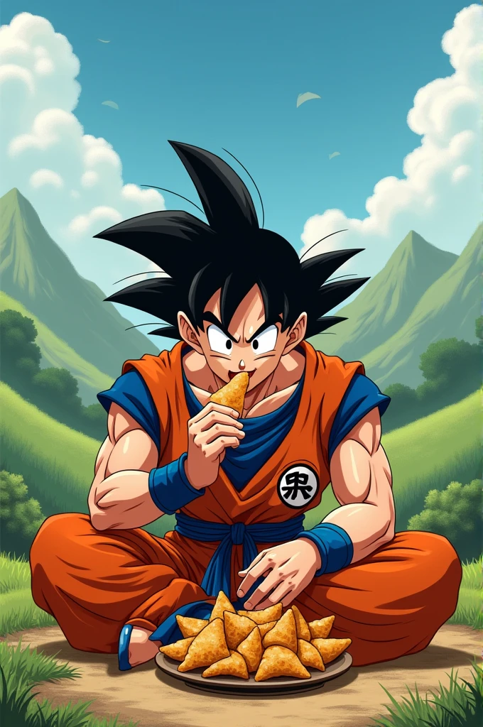Goku eat samosa