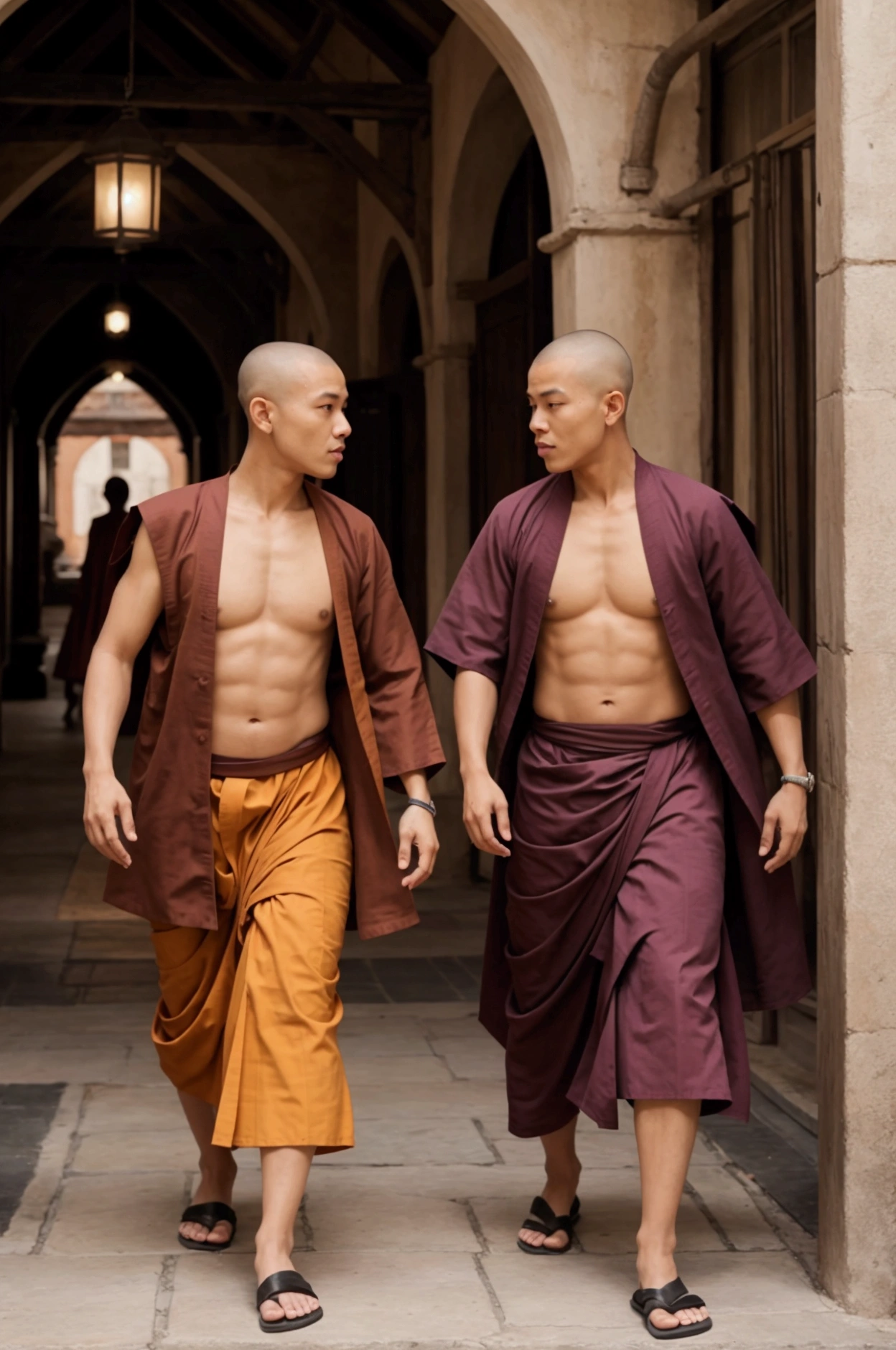 Keep the same man and add him meeting a monk