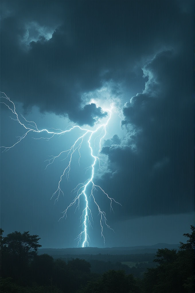 horriable thunderstorm on sky