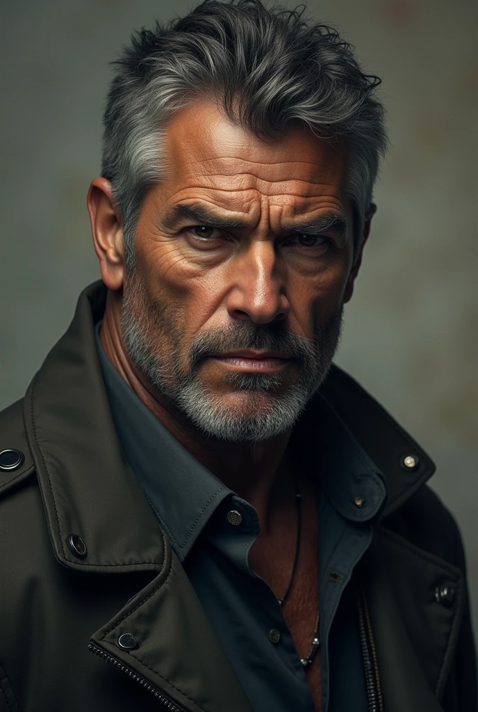A portrait of a not so young, handsome, powerful, scary man