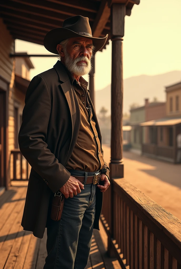 Old Sheriff on Veranda 
