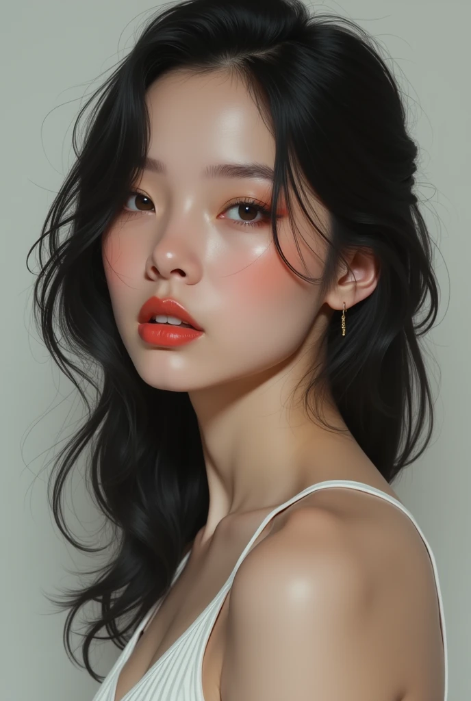 Very pretty girl with a marked jaw