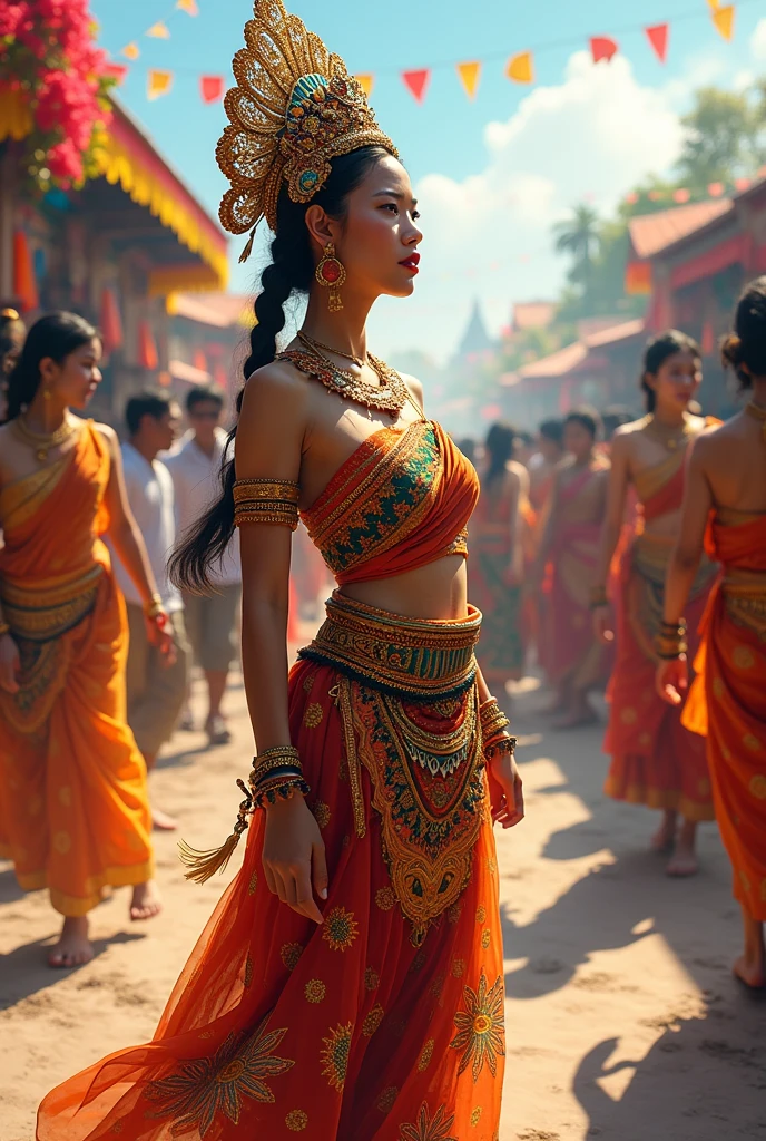 မြန်မာပွဲတက် ရင်ဖုံးနဲ့ ထဘီ