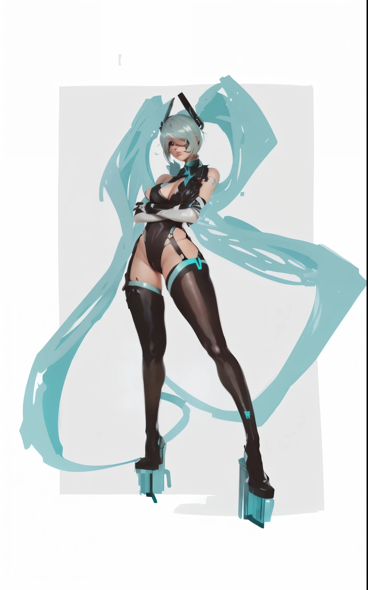 nier: Automata, 2b, hatsune miku
