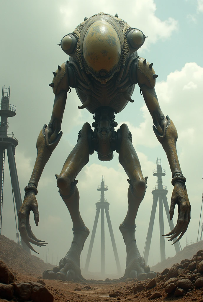 Create an image from the book The War of the Worlds and make a more realistic alien