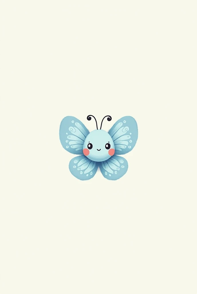 Cute little butterfly in light blue tones for ABYBA's logo with a cute little face