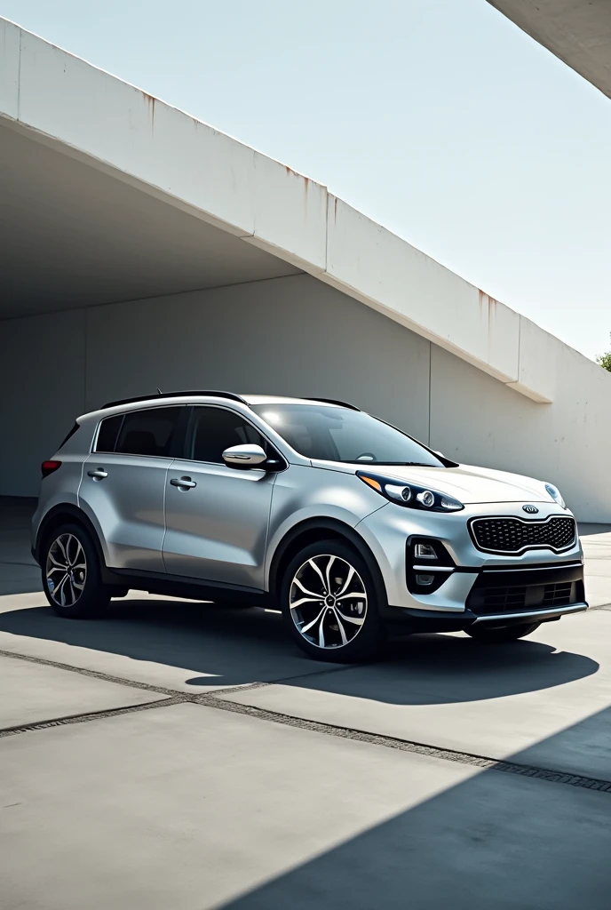 Kia sportage 2018 silver color with black wheels