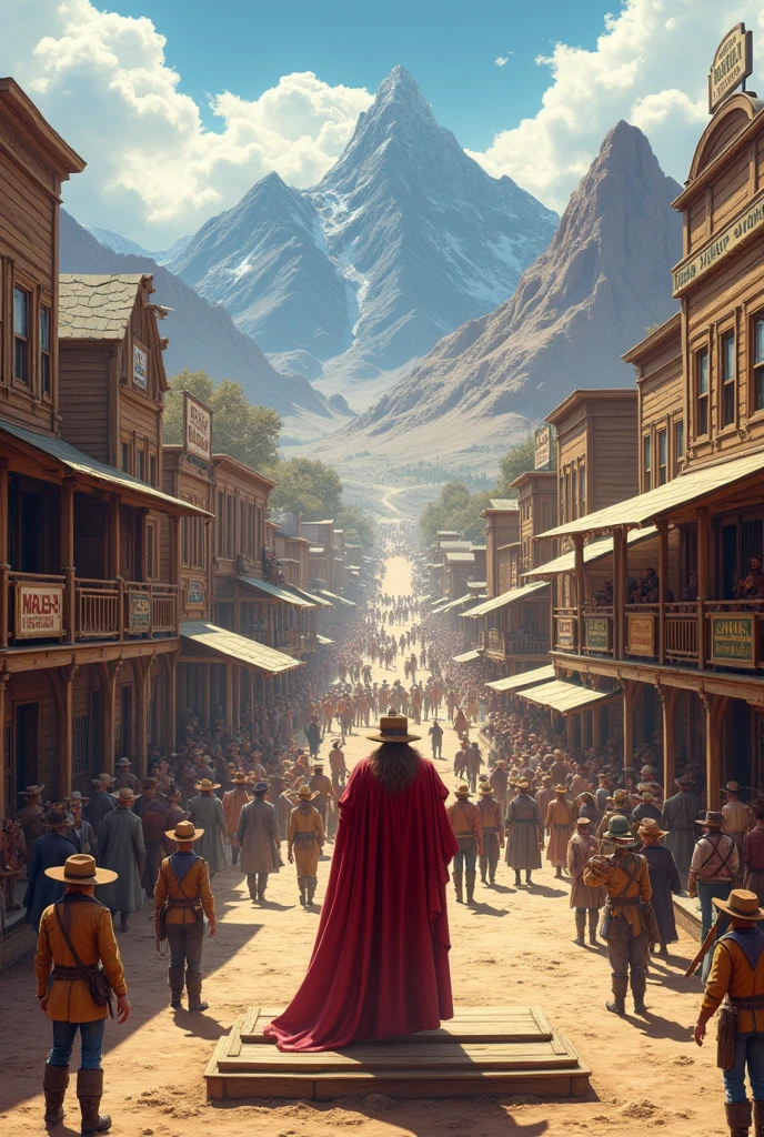 Wild West, healthy old Town Major with Maustage