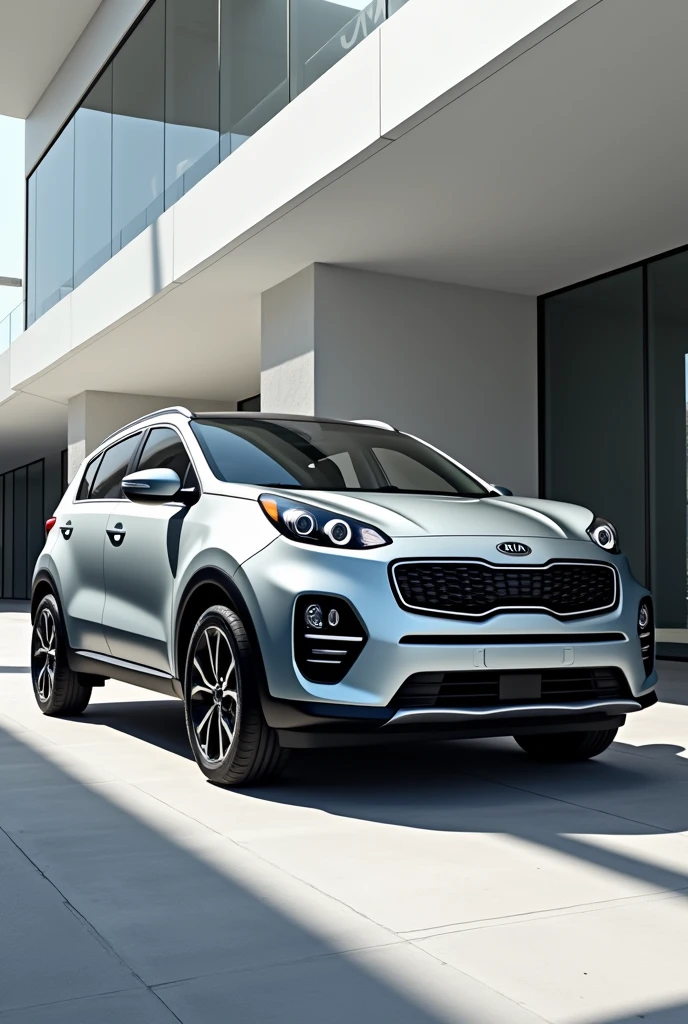 Kia sportage 2018 silver color with black wheels