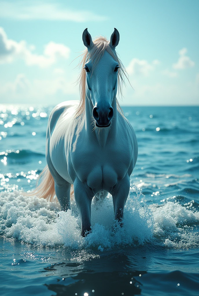 Horse in a ocean