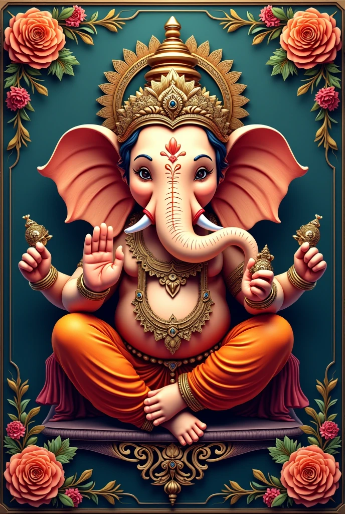 Make a Ganesh chaturthi attractive post design creative and aligant design element are added 