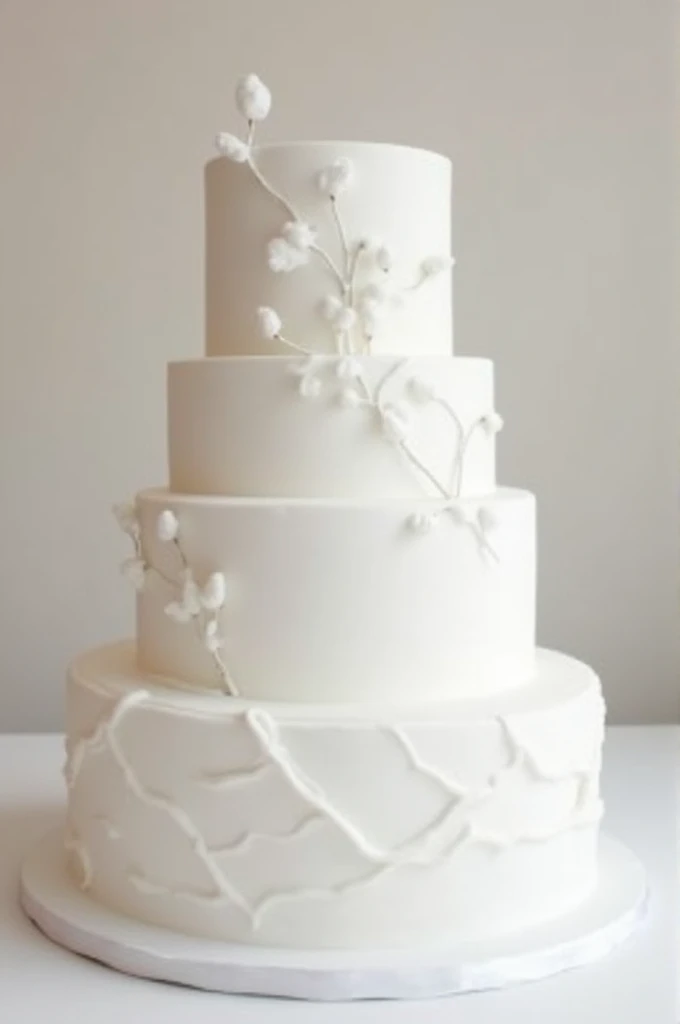 Simple cotton wedding cake