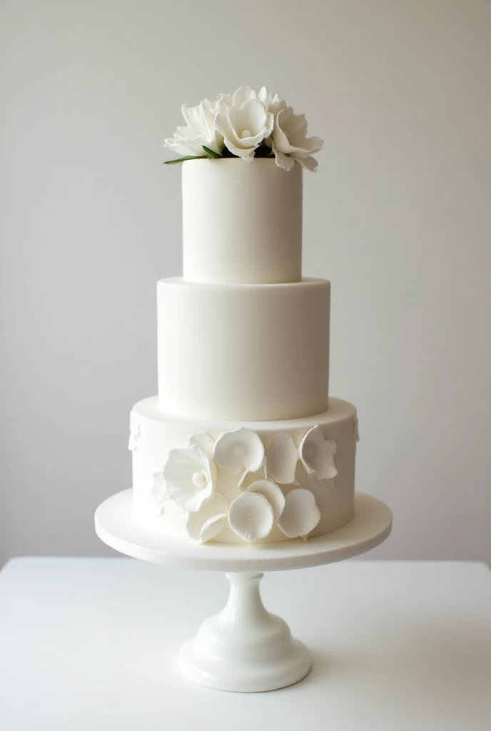 Simple cotton wedding cake 1 tier 
