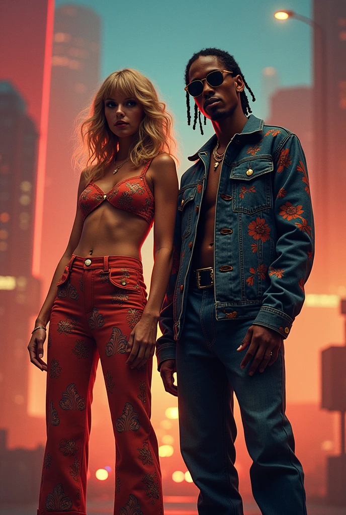 Taylor Swift e Travis Scott, ao lado um do outro