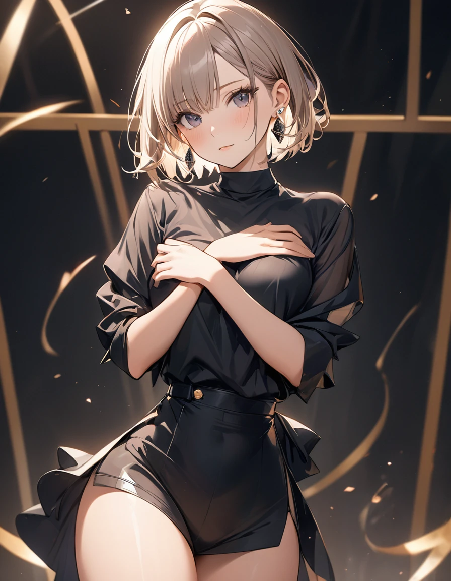 gonzarez, masterpiece, Serenaj, 1girl, solo, blue eyes, blonde hair, short hair, Chinese dress, crying, close eyes, tears