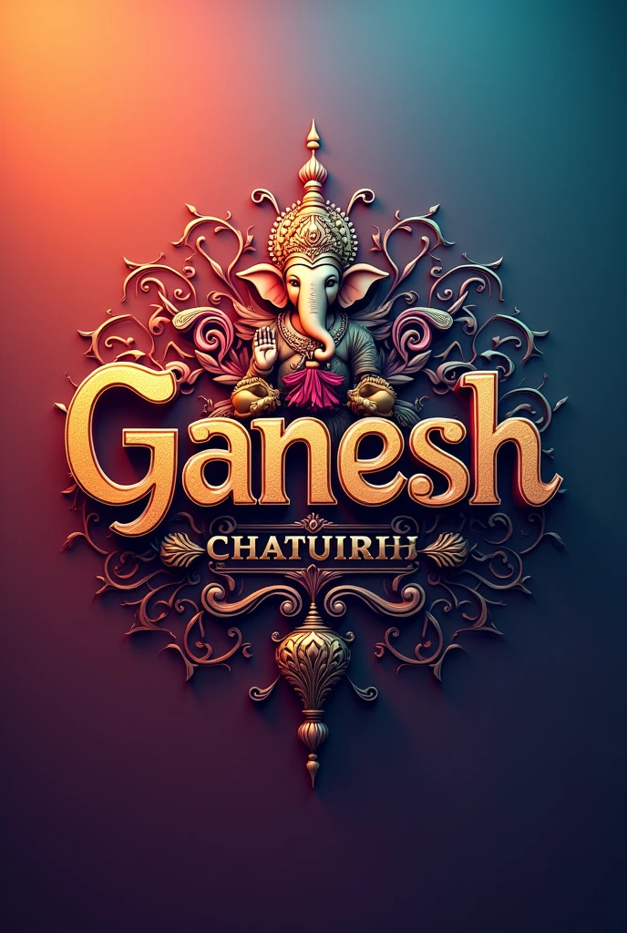Beautiful gradients text for Ganesh chaturthi
