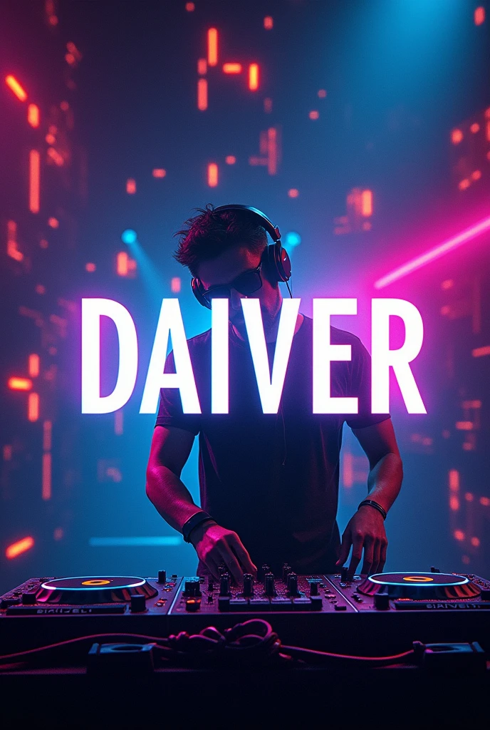 presentation of a dj, Let Daiver the DJ say, just the letters with background effects without people