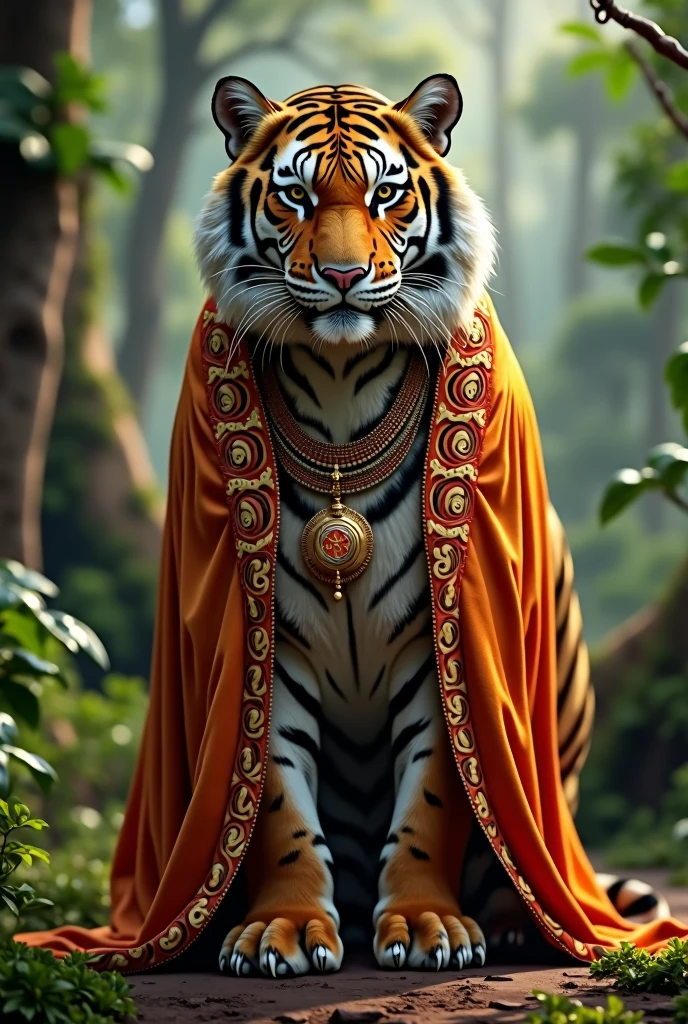 Indian bengol tiger in rode