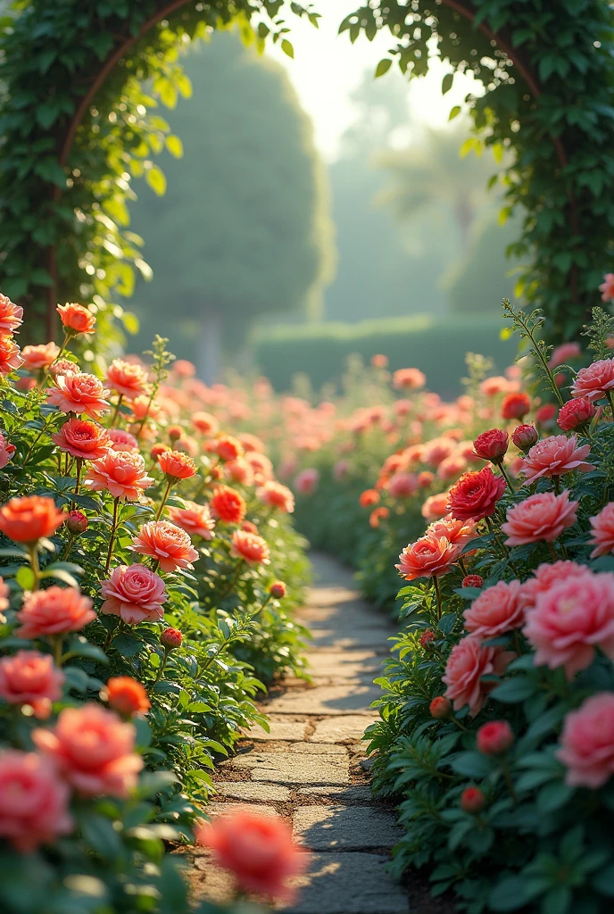 Beutyful realistic lot of flower A garden