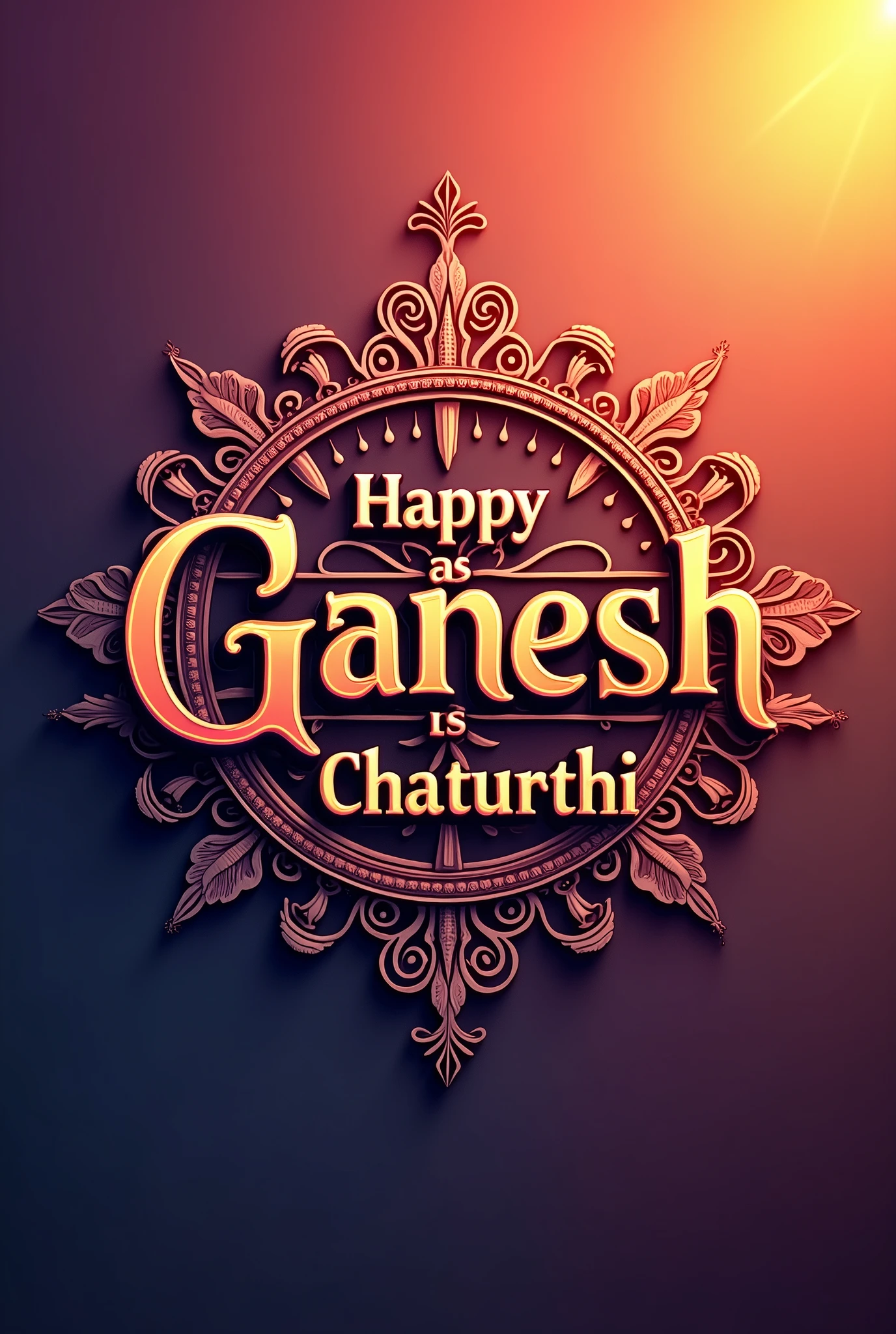Beautiful gradients text for Ganesh chaturthi