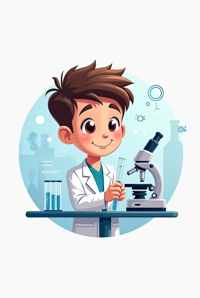 A medical laboratory technician boy logo 