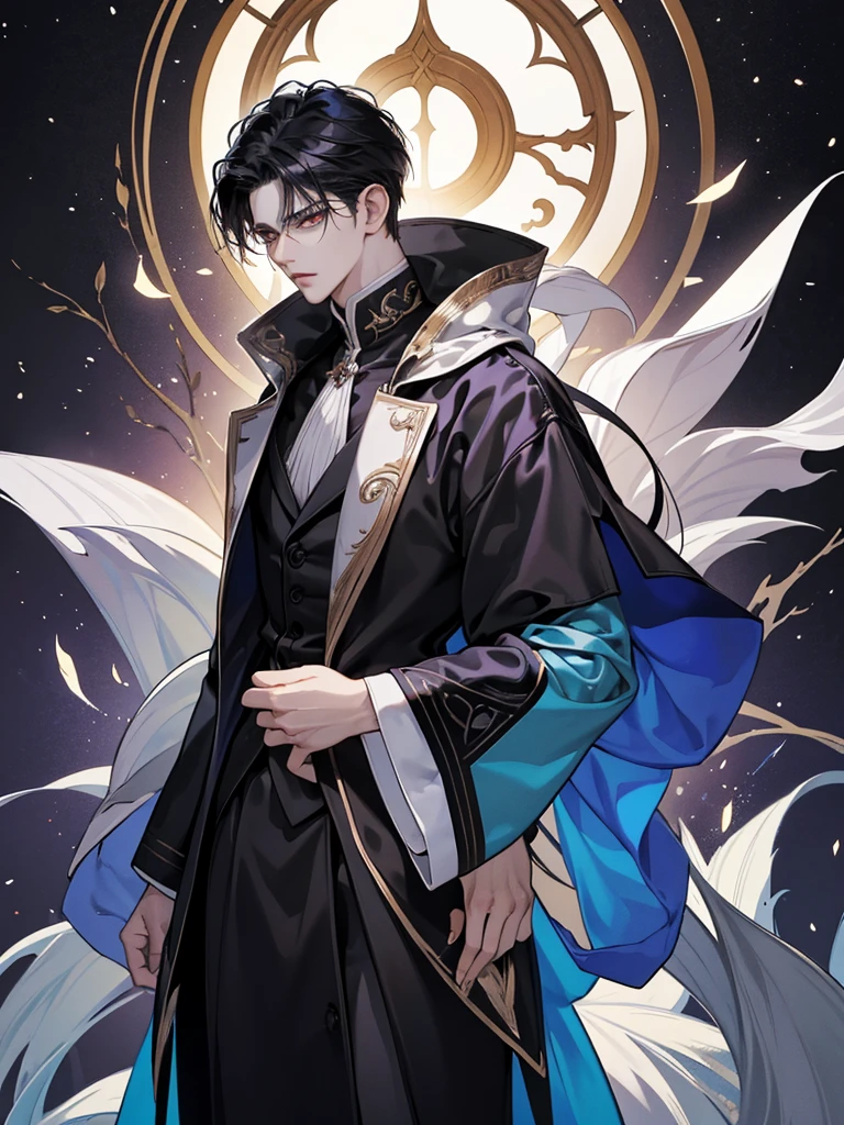 Handsome, 25 years old, Asian, master work, best picture quality, higher quality, high detail, super high resolution, 8k resolution, delicate facial features, boy, big muscles, tattoos, glowing eyes, hair details, [[look away, look to the side, emphasize homosexuality and pay attention to every detail , cross-legged, open Hanfu transparent tulle jacket, white rubber pants, (((((crotch bulge)))) (harmony, balance, yin and yang), Chinese silk painting, Tai Chi principle, smooth movement, interconnected elements, Interaction of contrasting forces, Taoist philosophy, Touch of the I Ching, warm and cold tones, reflective art, inspiration by Laozi, Zhuangzi, Yin and Yang Diagram, Taiji Diagram, Bagua Diagram, Spirit and Flesh Unity, Taoism, Summoning Magic, Movie Lighting, Fire and Ice, Bagua Background, Round Bagua, Yiyang, Taoist Practice, Meditation Meditation, Buddha Meditation, Spiral Dragon, Top Cloud Dragon,