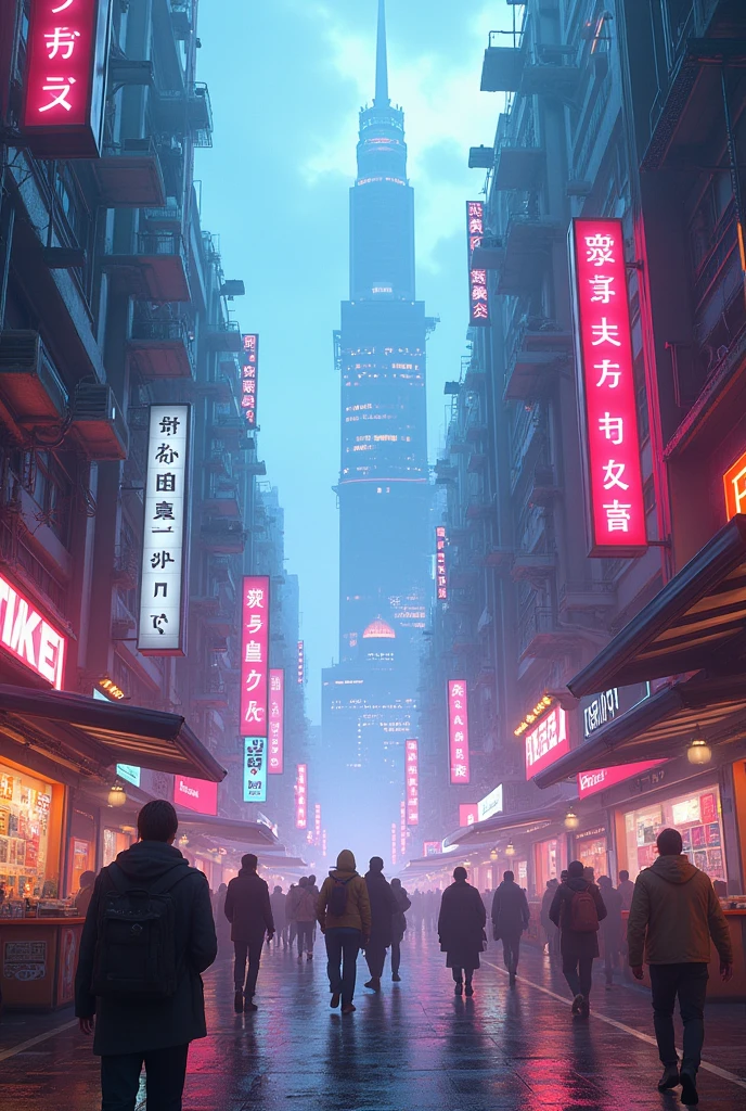 postapocaliptic retro city in a lot of light blue colours and a bit light pink colours, without dark shades
