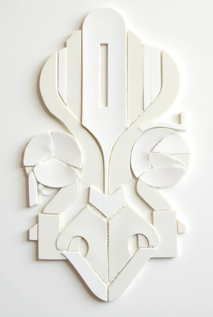 Mosaic artwork white theme modern for small wall design
