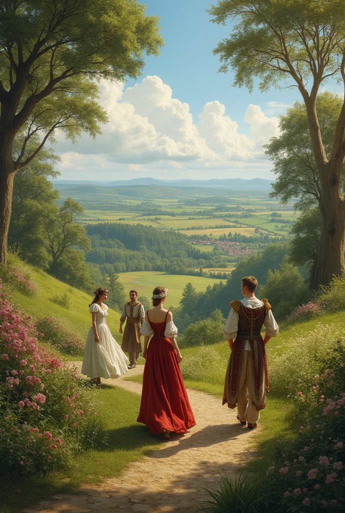Generate a picture of the courtly and pastoral poetry of Elizabethian period