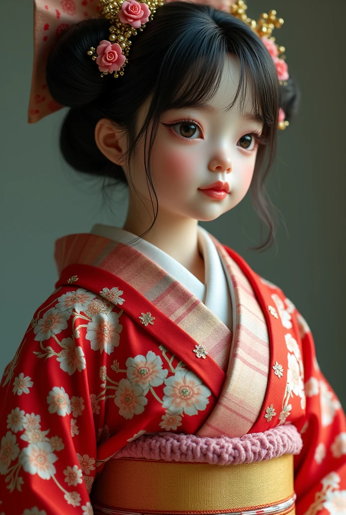 muste piece, best quality, High resolution, photorealistic, 5 year old ,Inspired by Zashikiwarashi,,bloody,Spooky Japan doll,short,Okabo hairstyle,tatami room,creepy atmosphere