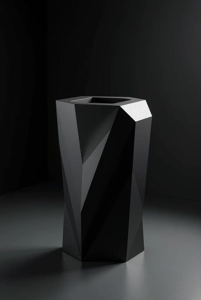 create a trash can for inside the house, that goes to a personalized art, with dark background