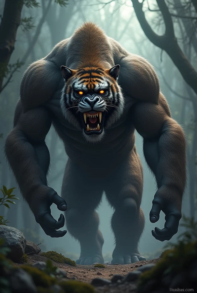 Gorila or tiger fusion new scary dangerous species formed