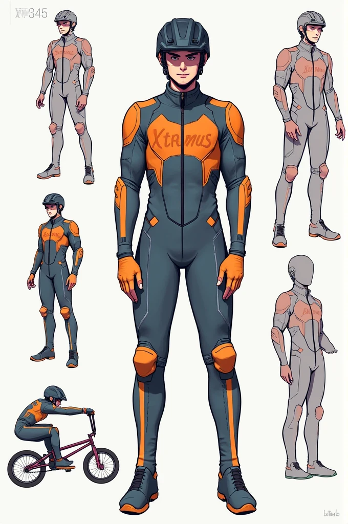 BMX uniform sketches with the word xtremus
