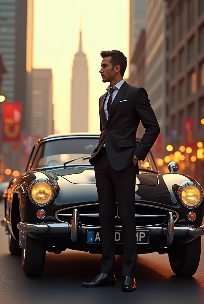 A man with car