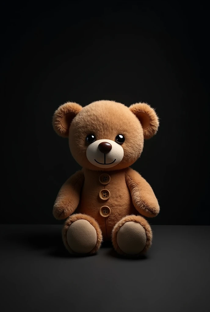 Hello, I need to generate an image of a brown teddy bear with a black background.