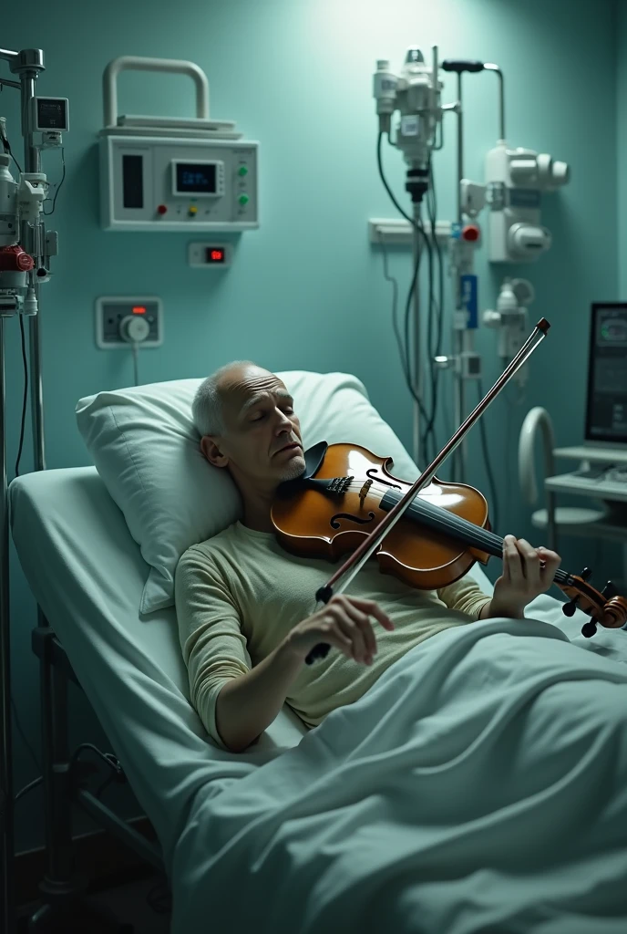 Sick instrumentalist in surgical room